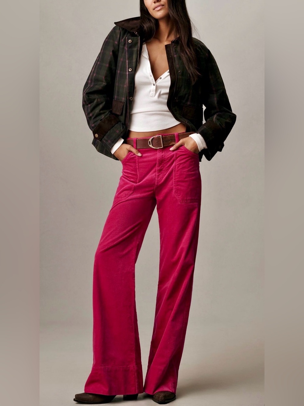 NWT Rylan High-Rise Flare Jeans by Pilcro:
Corduroy Edition, Rhubarb